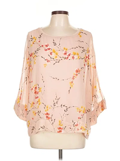 Pre-owned Worthington 3/4 Sleeve Blouse In Pink