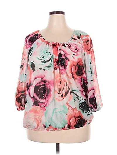 Pre-owned Worthington 3/4 Sleeve Blouse In Pink