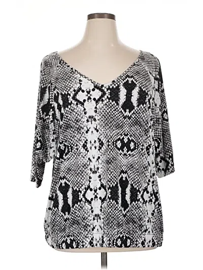 Pre-owned Worthington 3/4 Sleeve Blouse In Silver