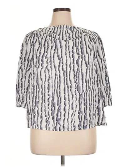 Pre-owned Worthington 3/4 Sleeve Blouse In Silver