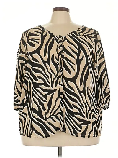 Worthington 3/4 Sleeve Blouse In Tan
