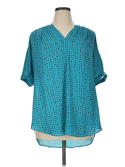 Pre-owned Worthington 3/4 Sleeve Blouse In Teal