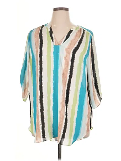Pre-owned Worthington 3/4 Sleeve Blouse In Teal