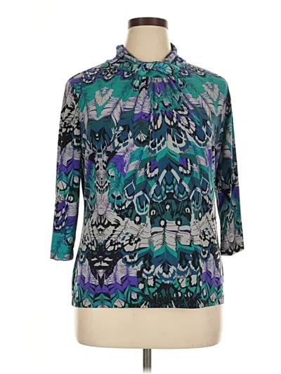 Pre-owned Worthington 3/4 Sleeve Blouse In Teal