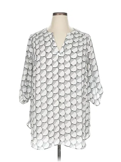 Pre-owned Worthington 3/4 Sleeve Blouse In White