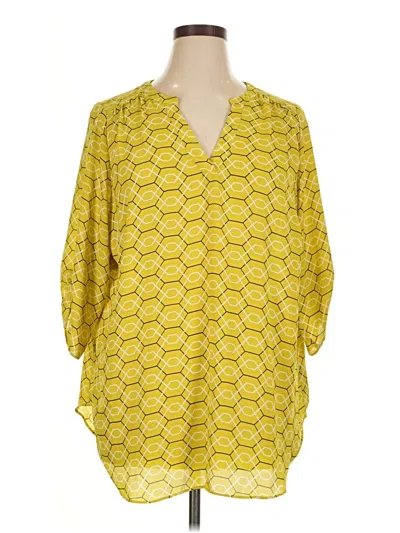 Pre-owned Worthington 3/4 Sleeve Blouse In Yellow
