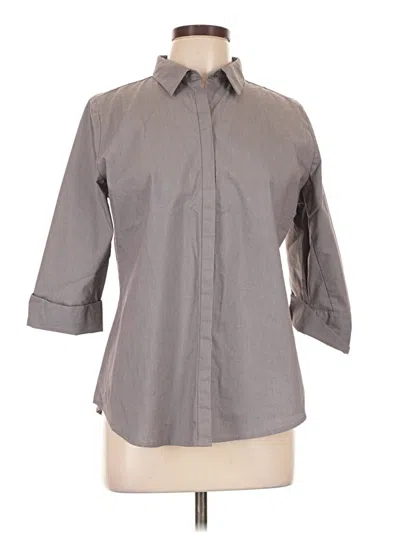 Pre-owned Worthington 3/4 Sleeve Button Down Shirt In Gray