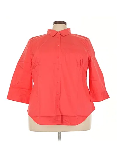 Worthington 3/4 Sleeve Button Down Shirt In Red