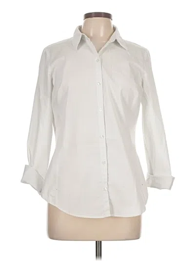Pre-owned Worthington 3/4 Sleeve Button Down Shirt In White