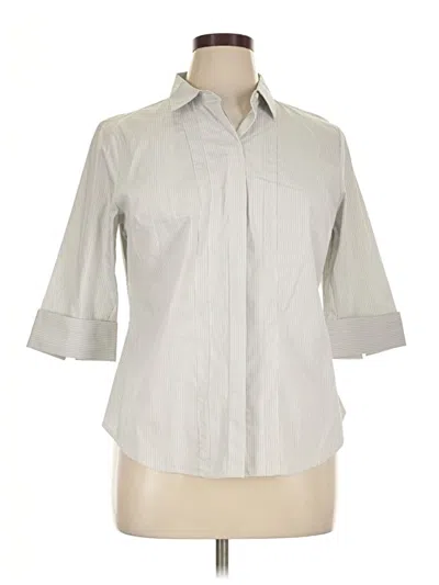 Worthington 3/4 Sleeve Button Down Shirt In White
