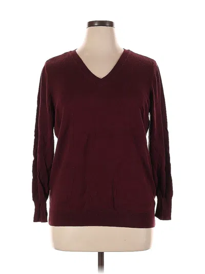 Pre-owned Worthington 3/4 Sleeve T-shirt In Burgundy