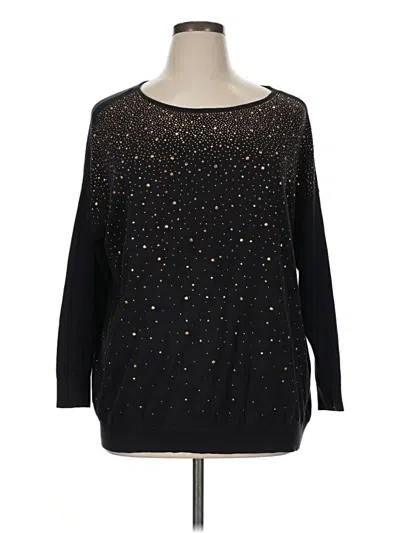 Pre-owned Worthington 3/4 Sleeve Top Black Boatneck Tops