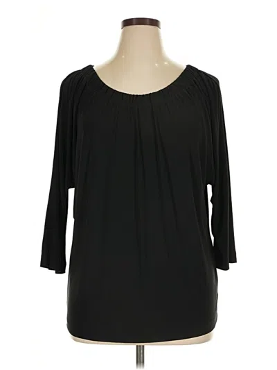 Pre-owned Worthington 3/4 Sleeve Top Black Boatneck Tops