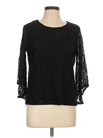Pre-owned Worthington 3/4 Sleeve Top Black Boatneck Tops