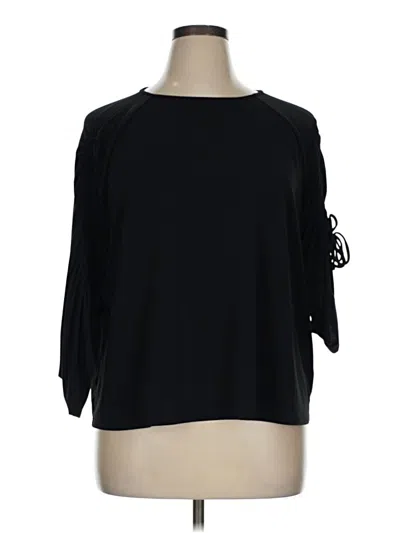 Pre-owned Worthington 3/4 Sleeve Top Black Boatneck Tops