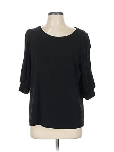 Pre-owned Worthington 3/4 Sleeve Top Black Cold Shoulder Neckline Tops