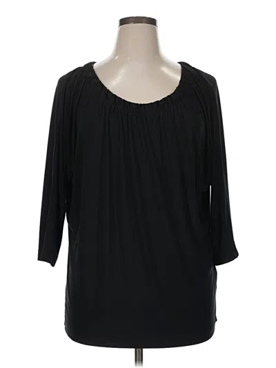 Pre-owned Worthington 3/4 Sleeve Top Black Scoop Neck Tops
