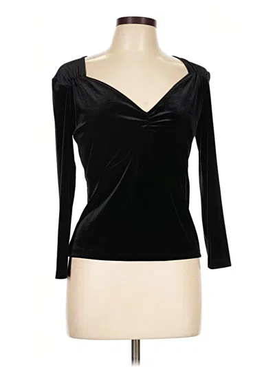 Pre-owned Worthington 3/4 Sleeve Top Black Sweetheart Neckline Tops