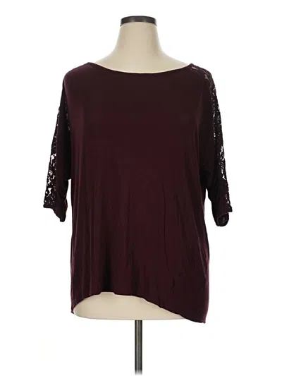 Pre-owned Worthington 3/4 Sleeve Top Burgundy Boatneck Tops