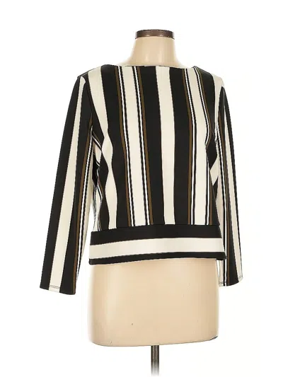 Worthington 3/4 Sleeve Top Ivory Square Neckline Tops In Black