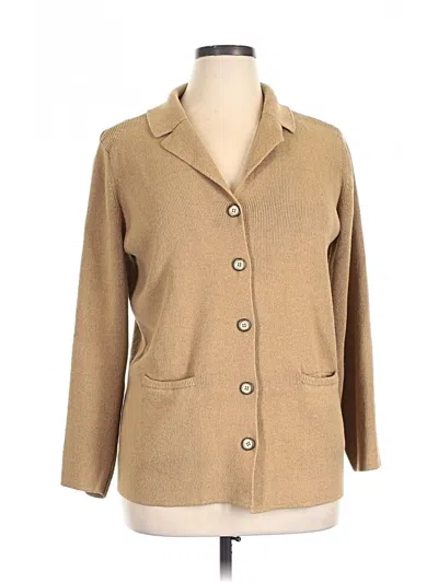Pre-owned Worthington 3/4 Sleeve Top Tan Collared Neckline Tops