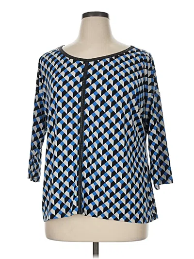Pre-owned Worthington 3/4 Sleeve T-shirt In Blue