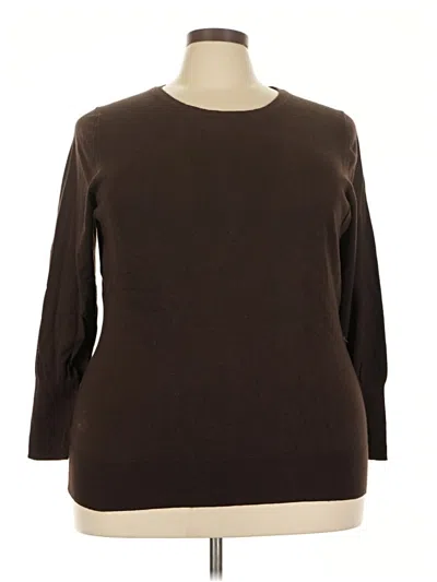 Pre-owned Worthington 3/4 Sleeve T-shirt In Brown