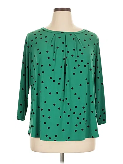 Pre-owned Worthington 3/4 Sleeve T-shirt In Green