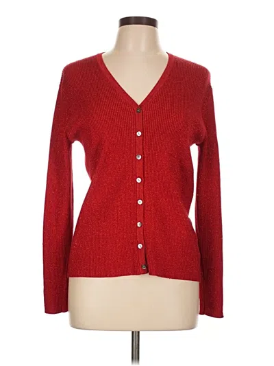 Pre-owned Worthington Cardigan Sweater In Red