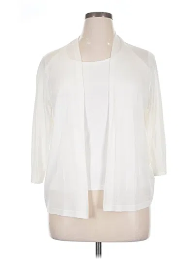Pre-owned Worthington Cardigan Sweater In White