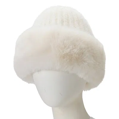 Worthington Faux Fur Womens Bucket Hat In Beige