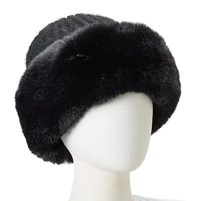 Worthington Faux Fur Womens Bucket Hat In Black