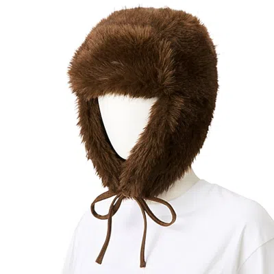 Worthington Faux Fur Womens Trapper Hat In Brown