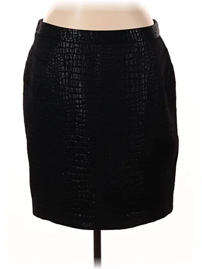 Pre-owned Worthington Faux Leather Skirt In Black