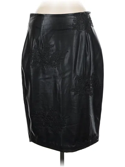 Pre-owned Worthington Faux Leather Skirt In Black