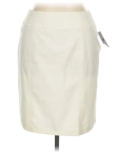 Pre-owned Worthington Faux Leather Skirt In Ivory