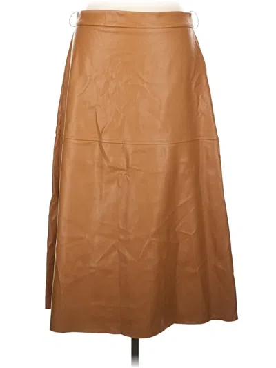Pre-owned Worthington Faux Leather Skirt In Tan