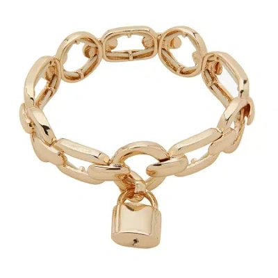 Worthington Gold Tone Lock Womens Stretch Bracelet