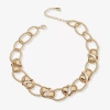 Worthington Gold Tone Womens 17 Inch Collar Necklace In Gold