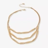 Worthington Gold Tone Womens 17 Inch Collar Necklace In Gold