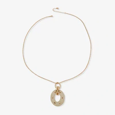Worthington Gold Tone Womens 17 Inch Pendant Necklace