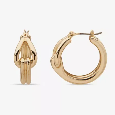 Worthington Gold Tone Womens 26.1mm Hoop Earrings