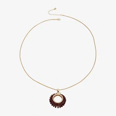 Worthington Gold Tone Womens 32 Inch Pendant Necklace In Multi