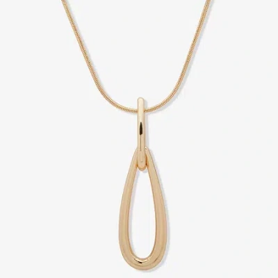 Worthington Gold Tone Womens 32 Inch Pendant Necklace