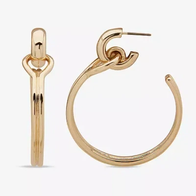 Worthington Gold Tone Womens 50.8mm Hoop Earrings