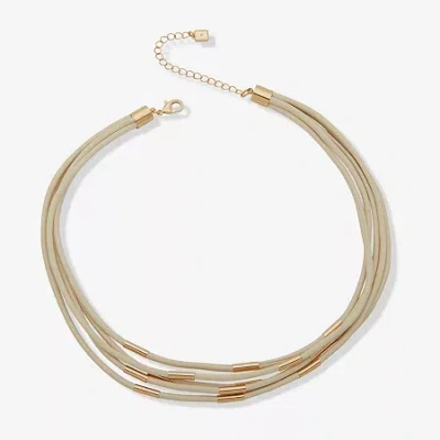 Worthington Gold Tone Womens 9 1/2 Inch Collar Necklace