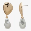 Worthington Gold Tone Womens Simulated Pearl Drop Earrings In Gold