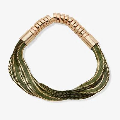 Worthington Gold Tone Womens Stretch Bracelet In Green