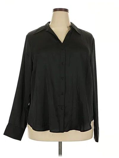 Pre-owned Worthington Long Sleeve Blouse In Black