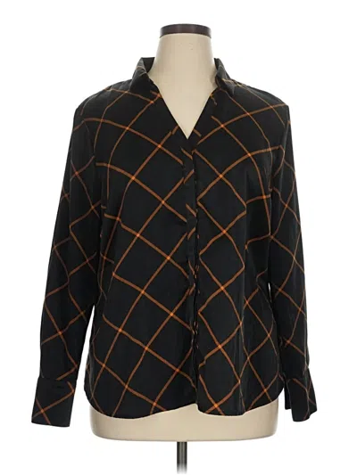 Pre-owned Worthington Long Sleeve Blouse In Black